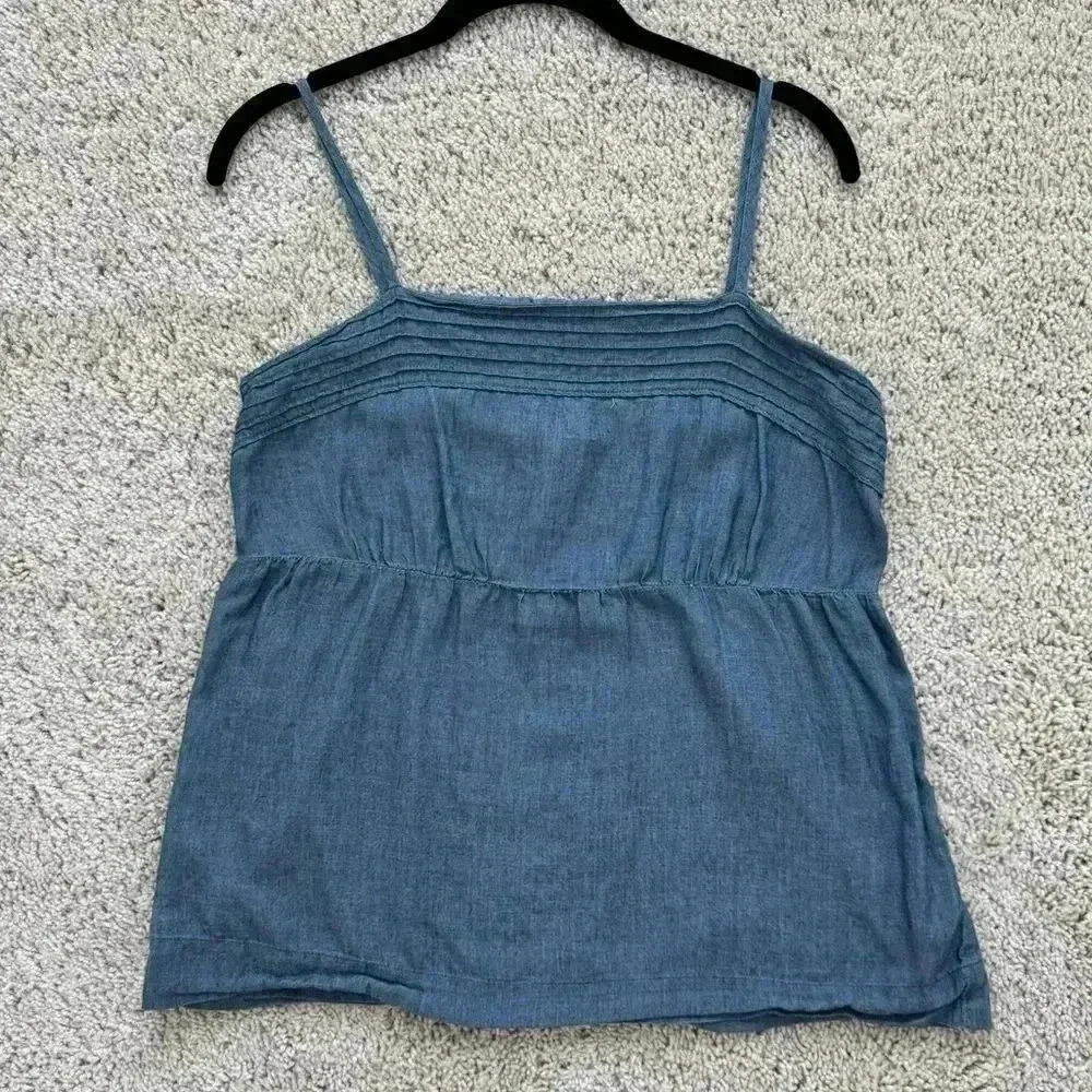 Loft Women's Blue Chambray Cami Tank Top Blouse, Size S